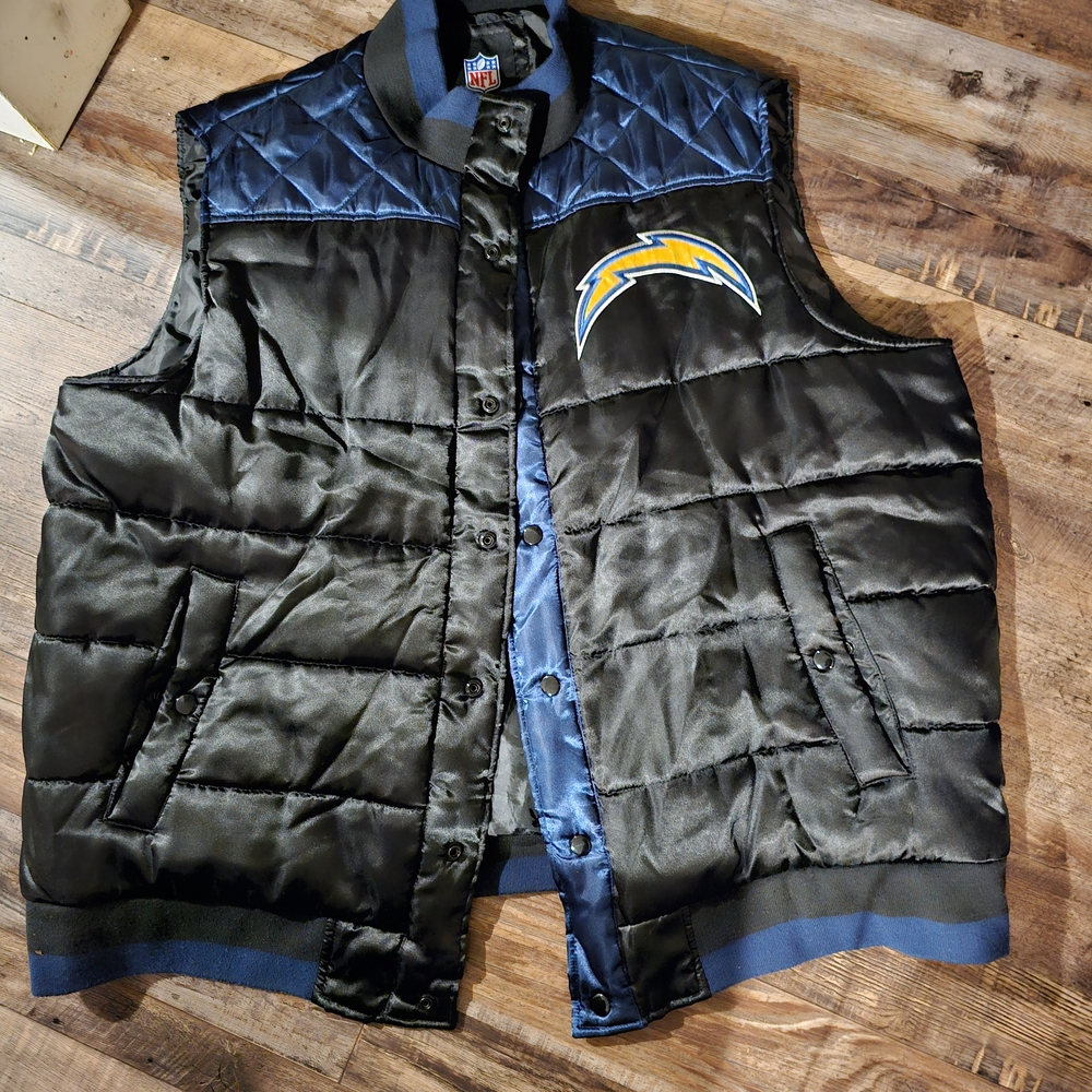 Men's Black and Blue Quilted Vest